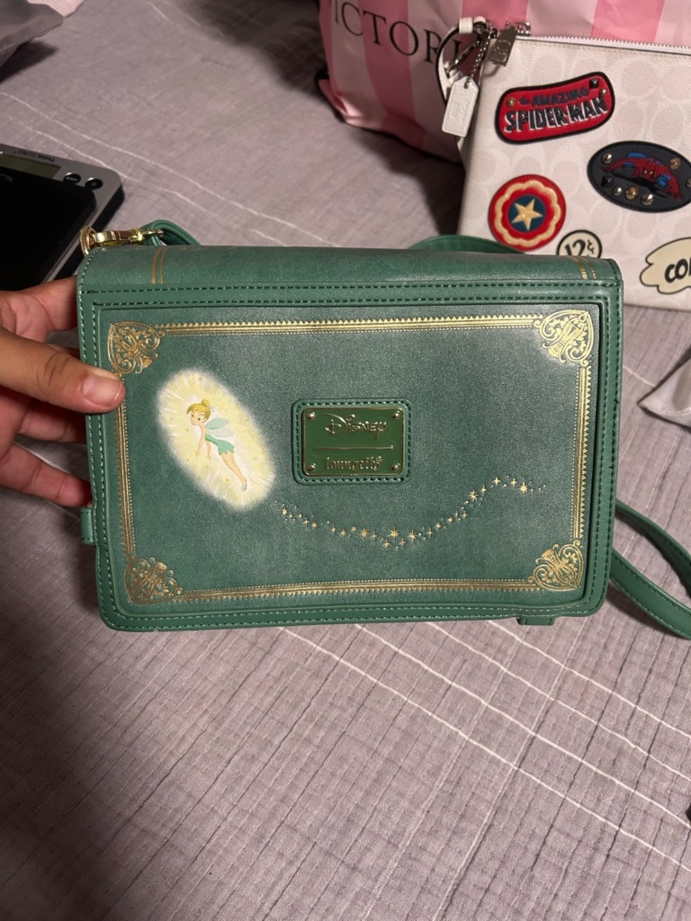 Loungefly Green and Blue Peter Pan Book-Style Crossbody Bag - Picture 5 of 13